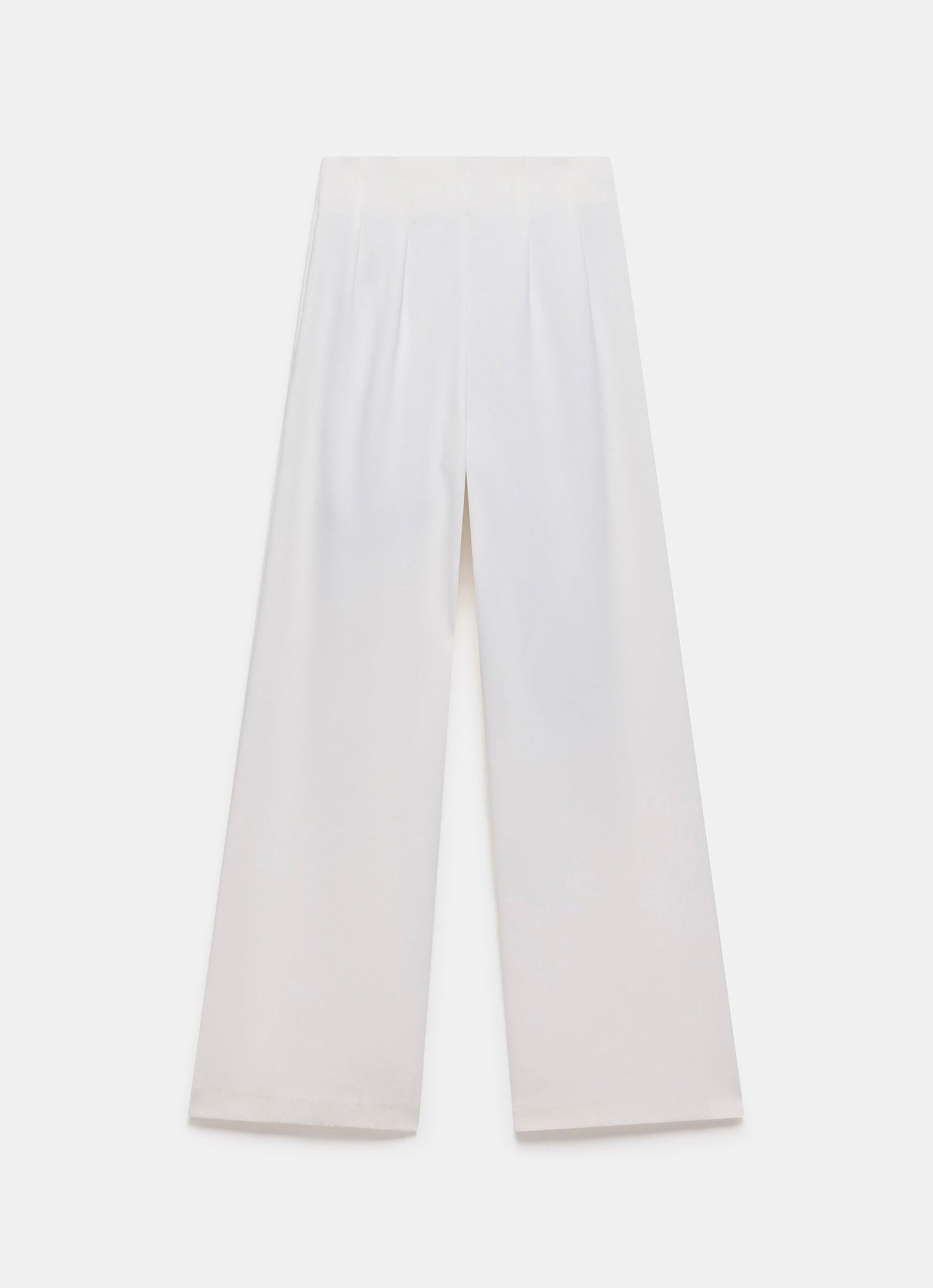 White Wide Leg Darted Trousers