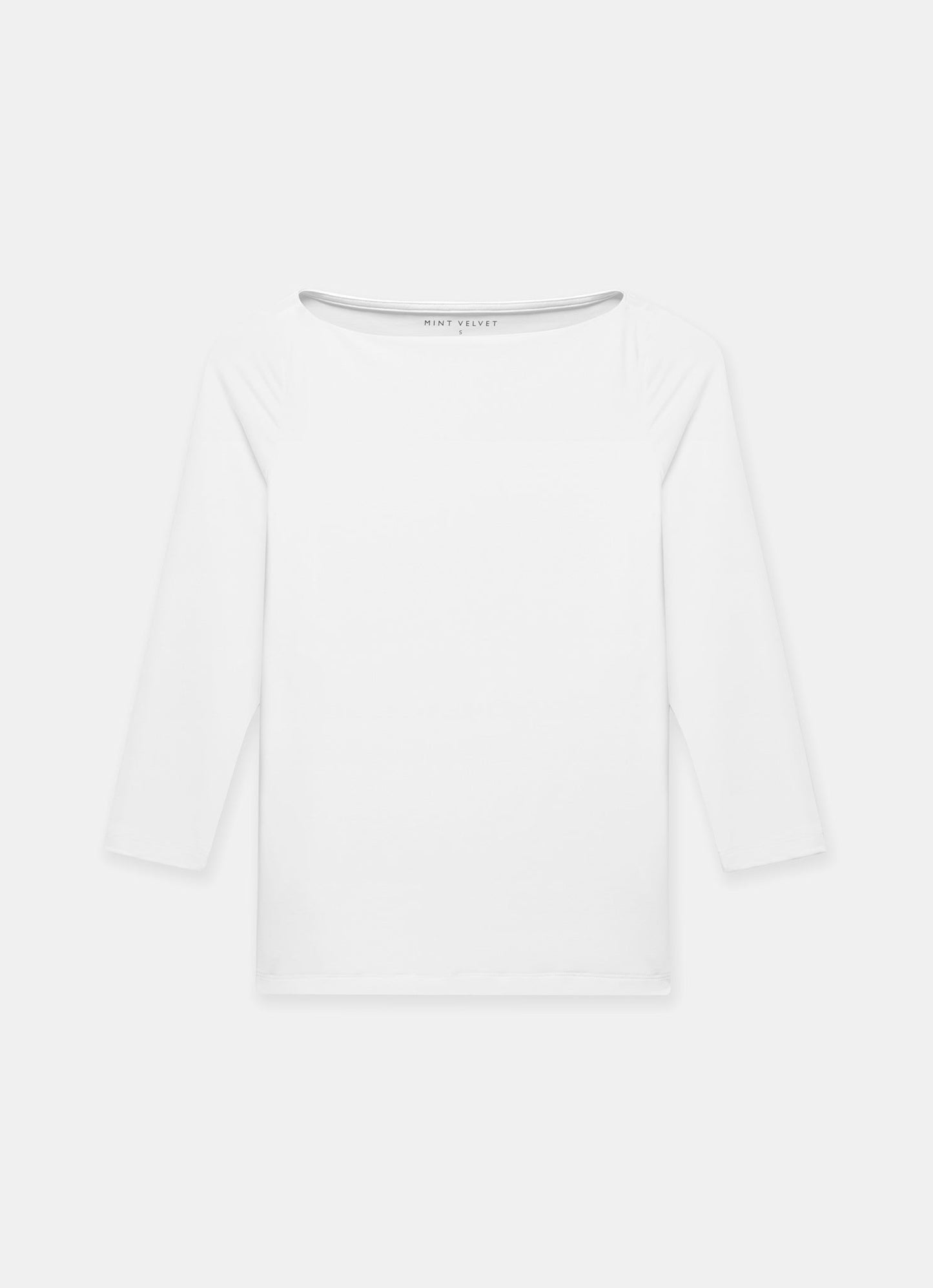 White Slash Neck Layering Top