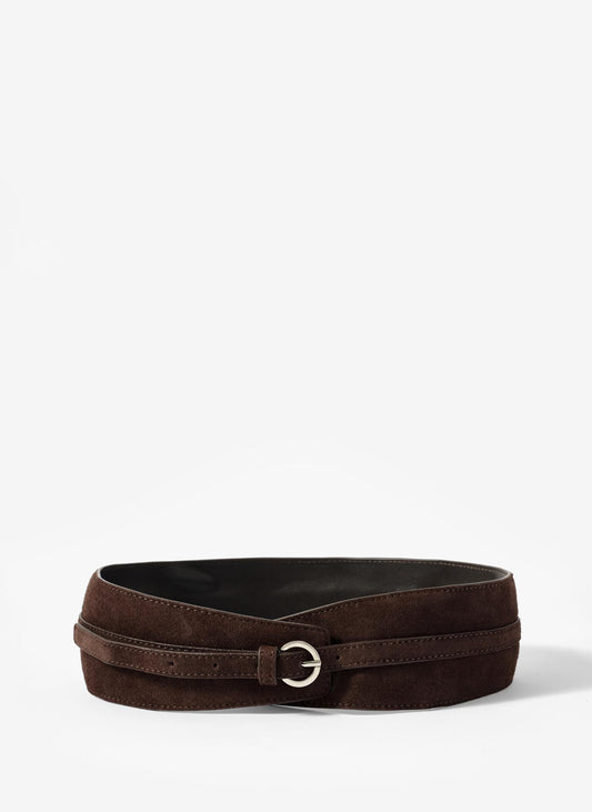 Brown Suede Wide Belt