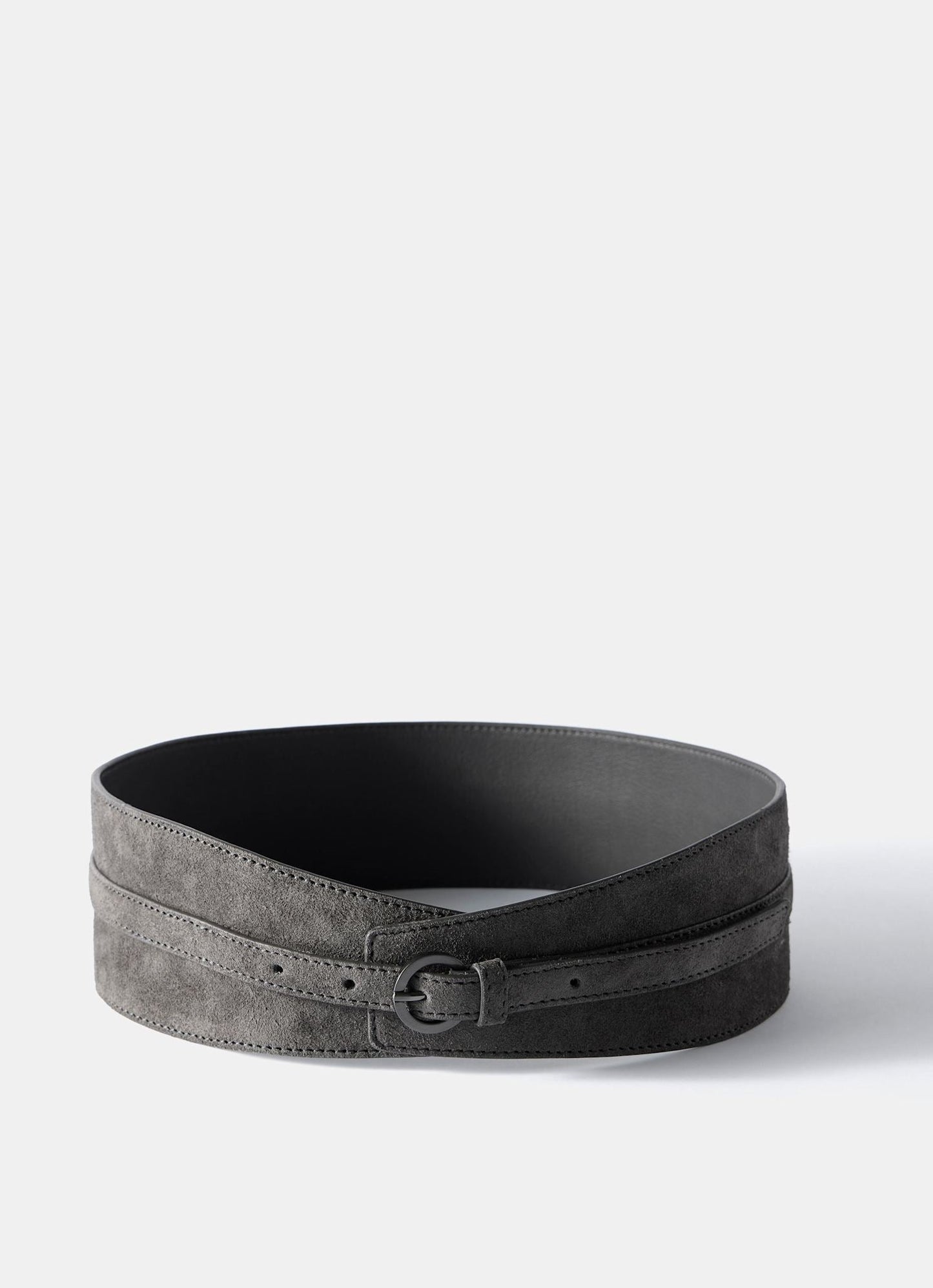 Grey Suede Wide Belt