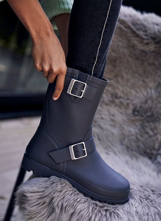 Wynter Dark Grey Short Wellies