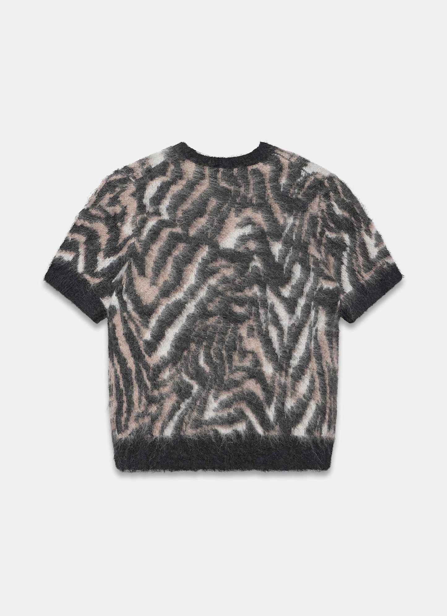 Neutral Zebra Knit Top