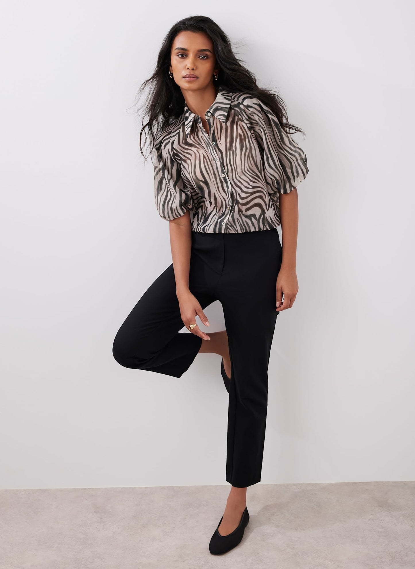Khaki Zebra Print Shirt