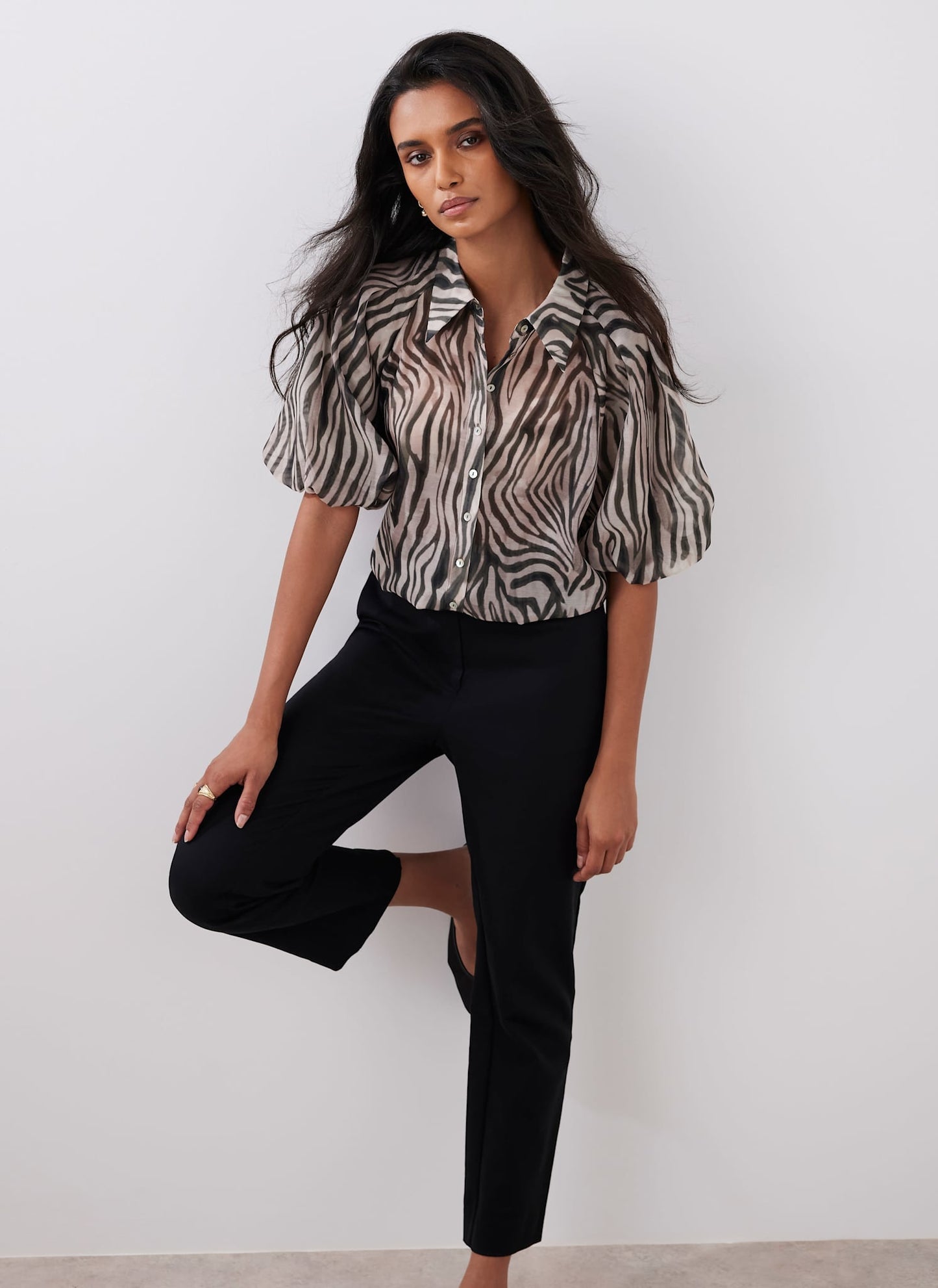 Khaki Zebra Print Shirt