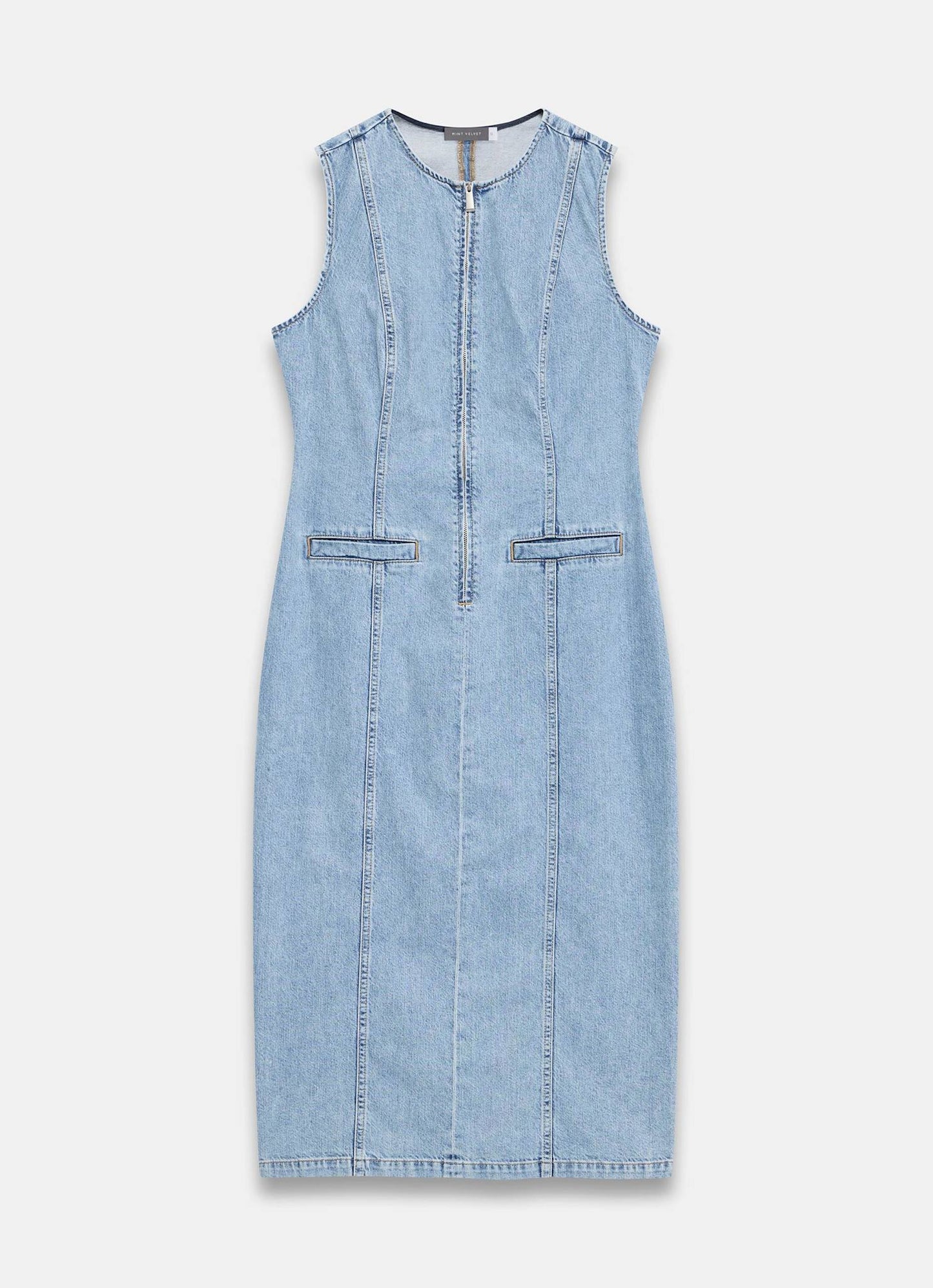 Light Indigo Denim Midi Dress