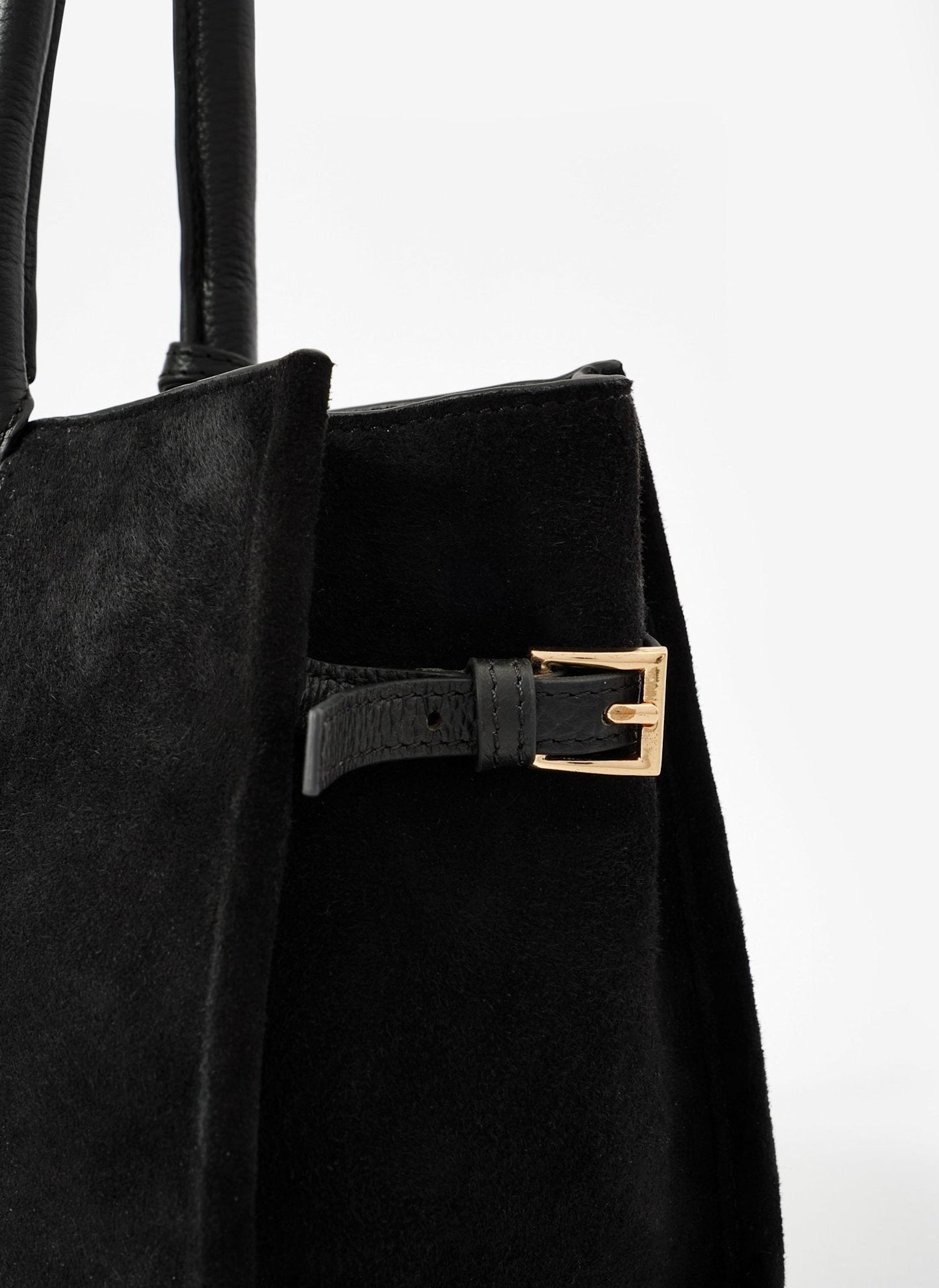Zita Black Suede Shoulder Bag