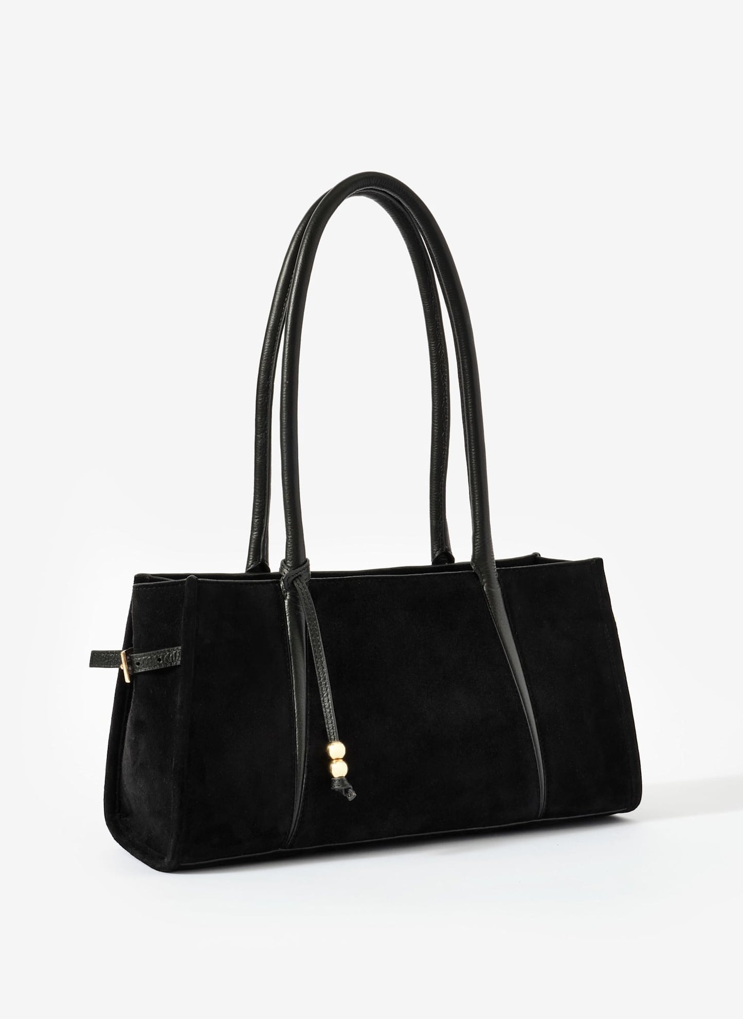 Zita Black Suede Shoulder Bag