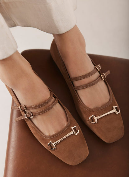Alix Tan Suede Ballet Flat Pumps