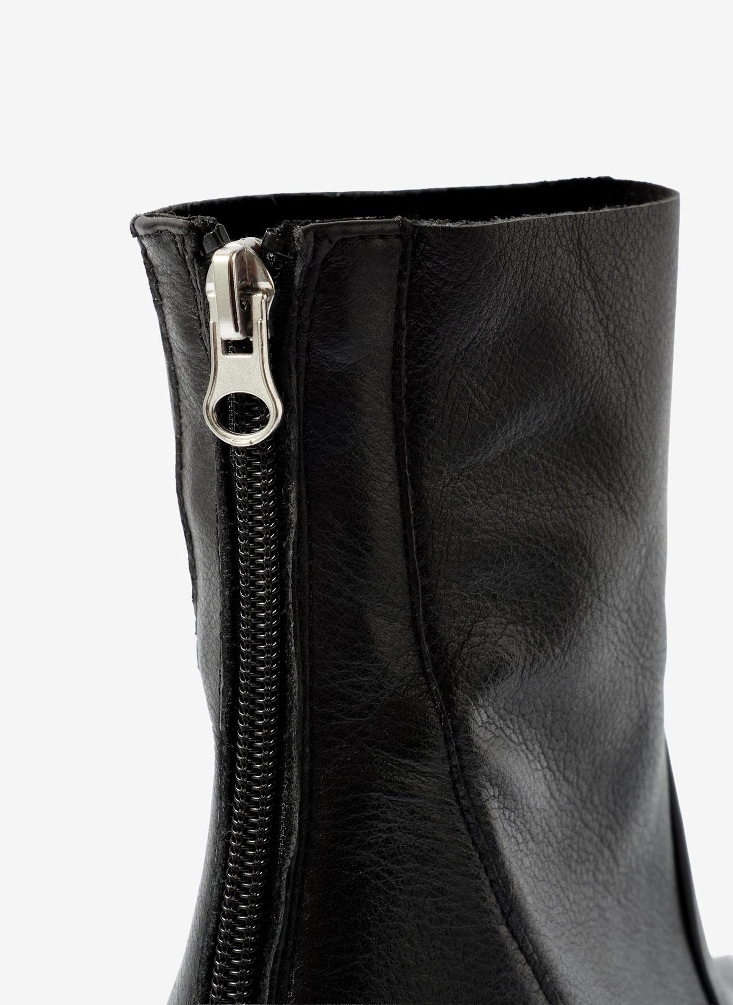 Amy Black Leather Ankle Boots