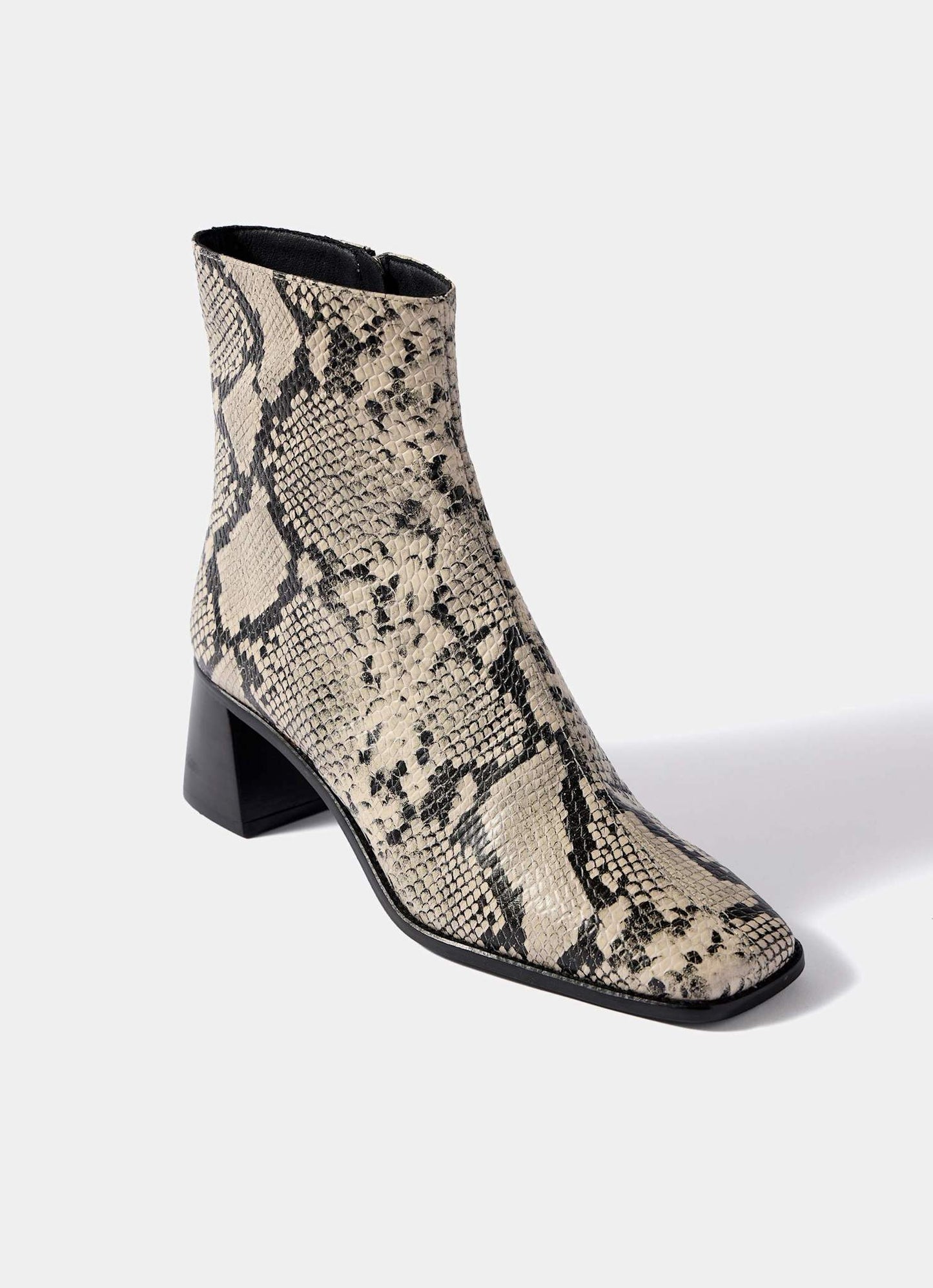 Aria Snake Print Ankle Boots