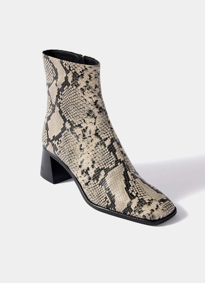 Aria Snake Print Ankle Boots