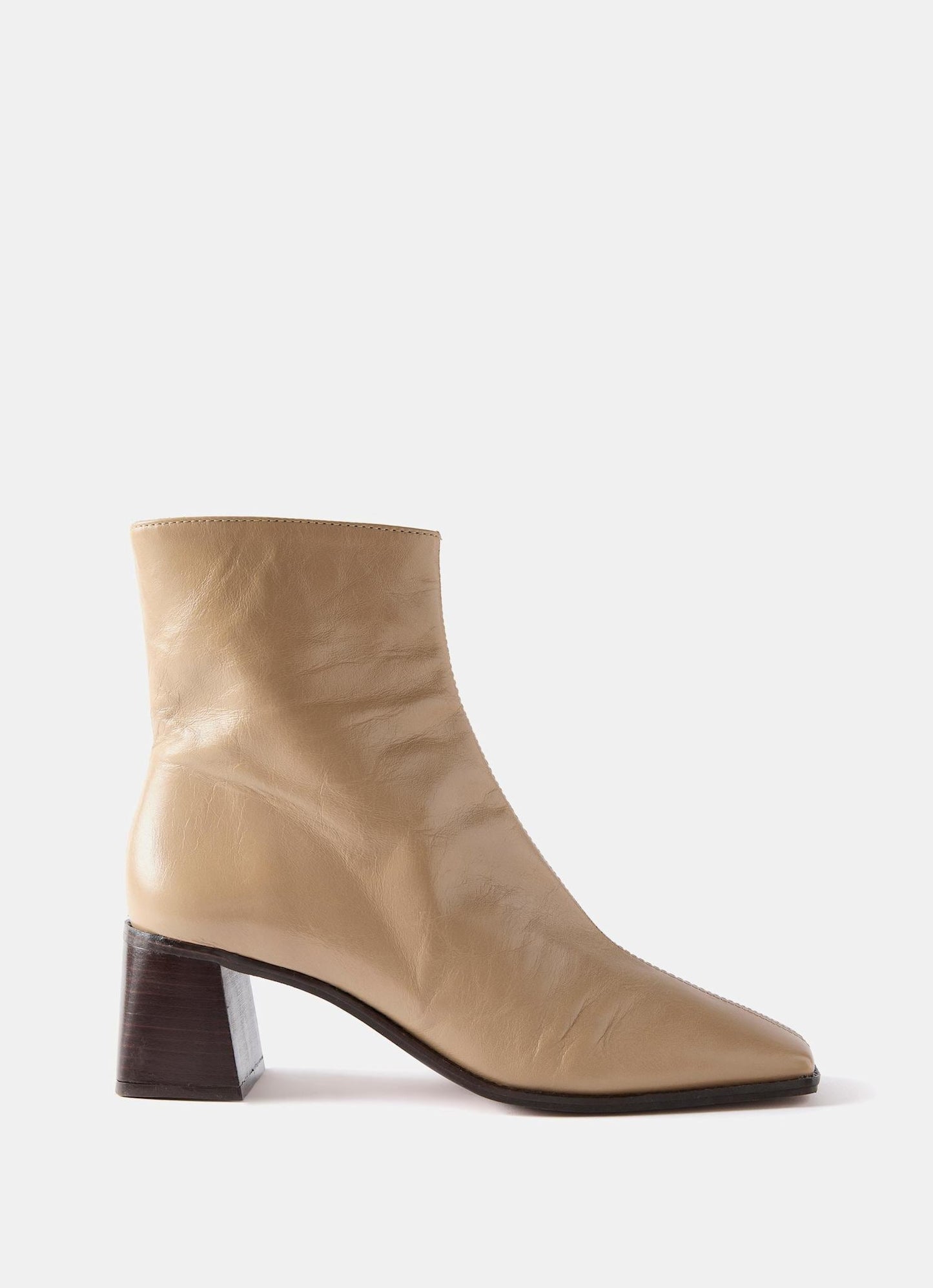 Aria Neutral Leather Ankle Boots