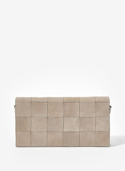 Avi Neutral Suede Woven Clutch
