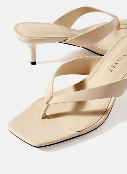 Betty Cream Flip Flop Heels