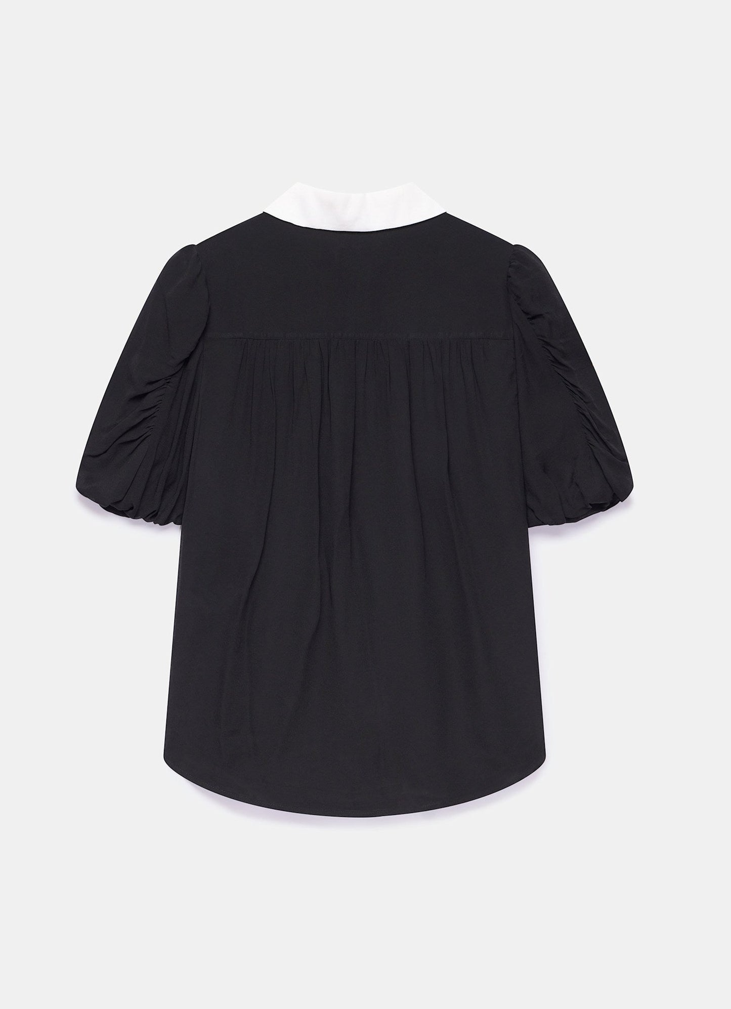 Black Contrast Collar Shirt