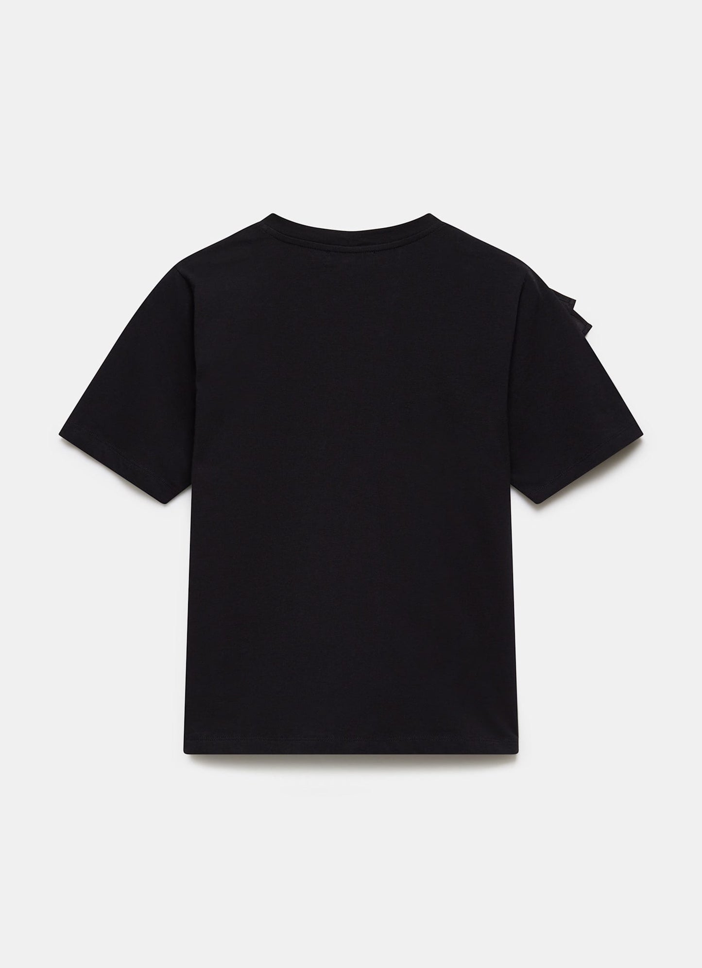 Black Cotton Frill T-Shirt