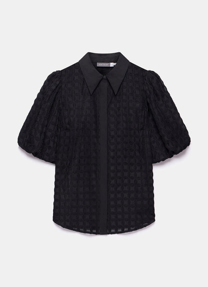 Black Petal Detail Shirt