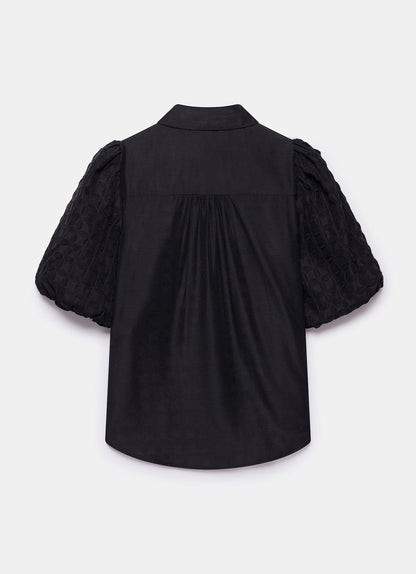 Black Petal Detail Shirt
