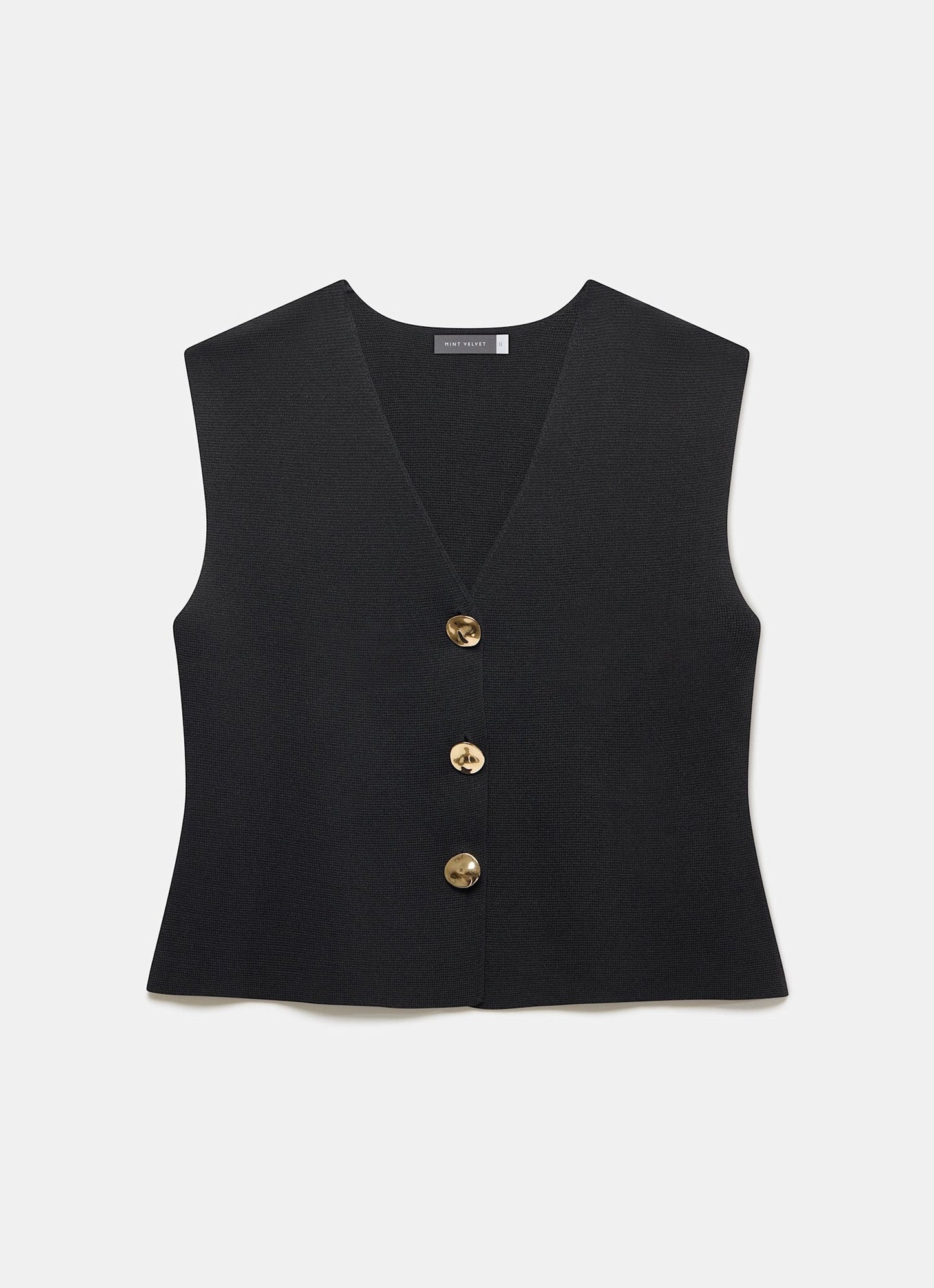 Black Knit Waistcoat