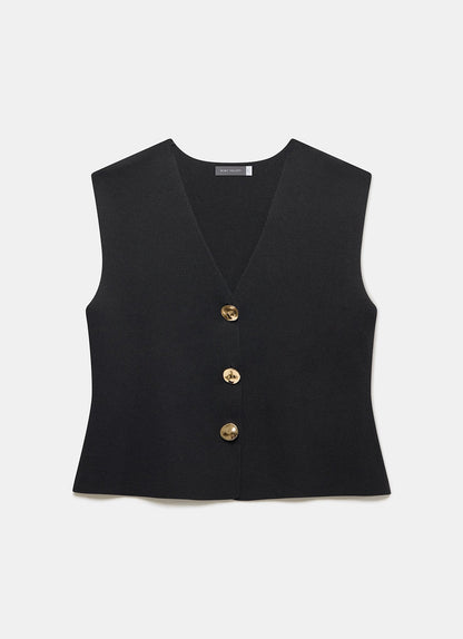 Black Knit Waistcoat