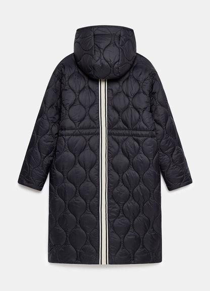Black Double Layer Quilted Coat
