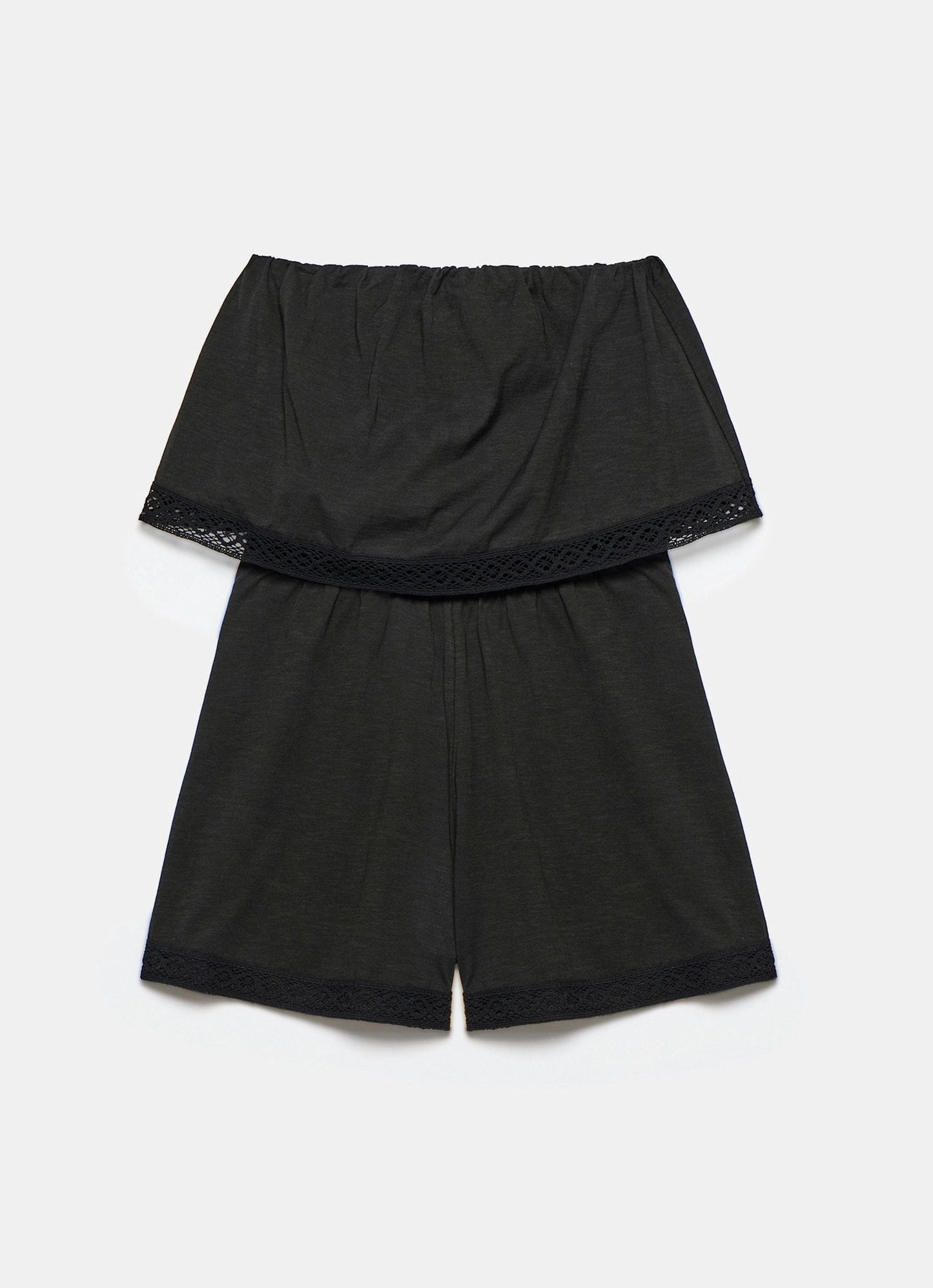 Black Jersey Bandeau Playsuit