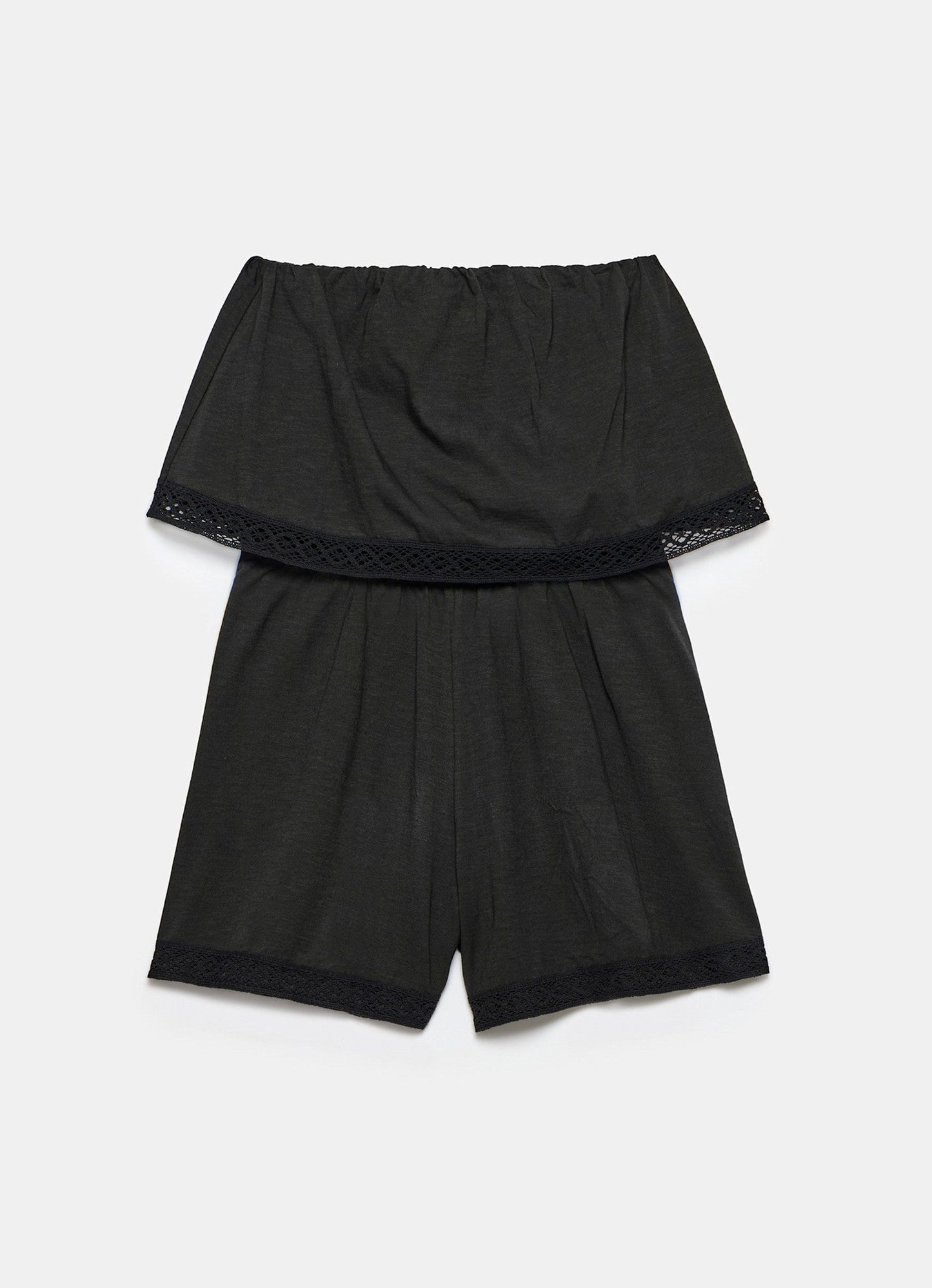 Black Jersey Bandeau Playsuit