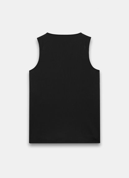 Black Layering High Neck Vest