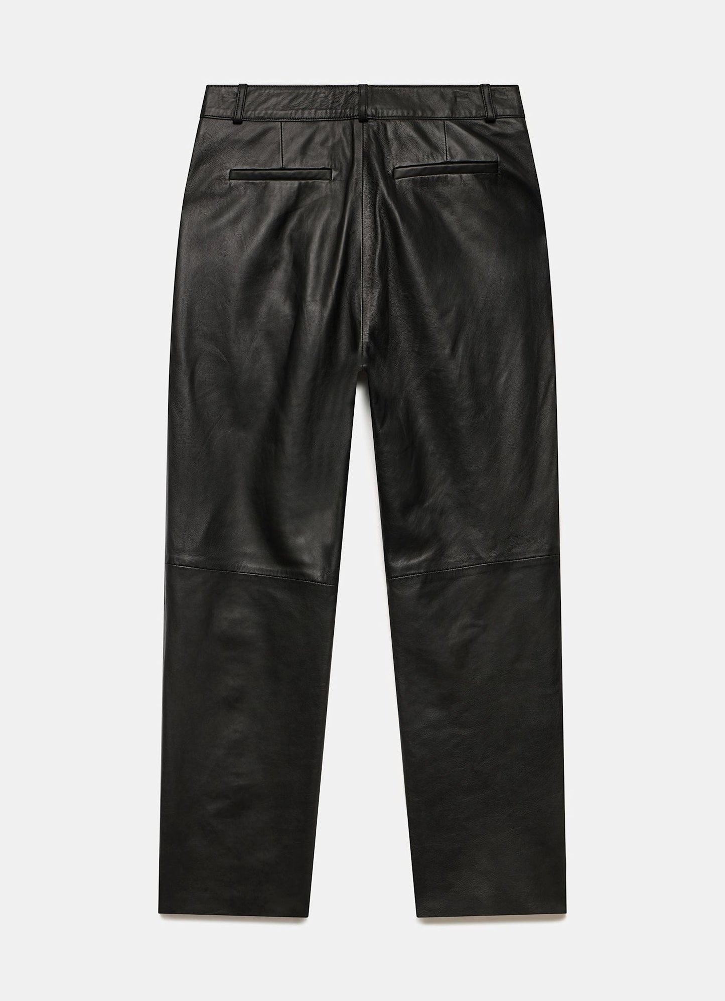 Black Leather Tapered Trousers