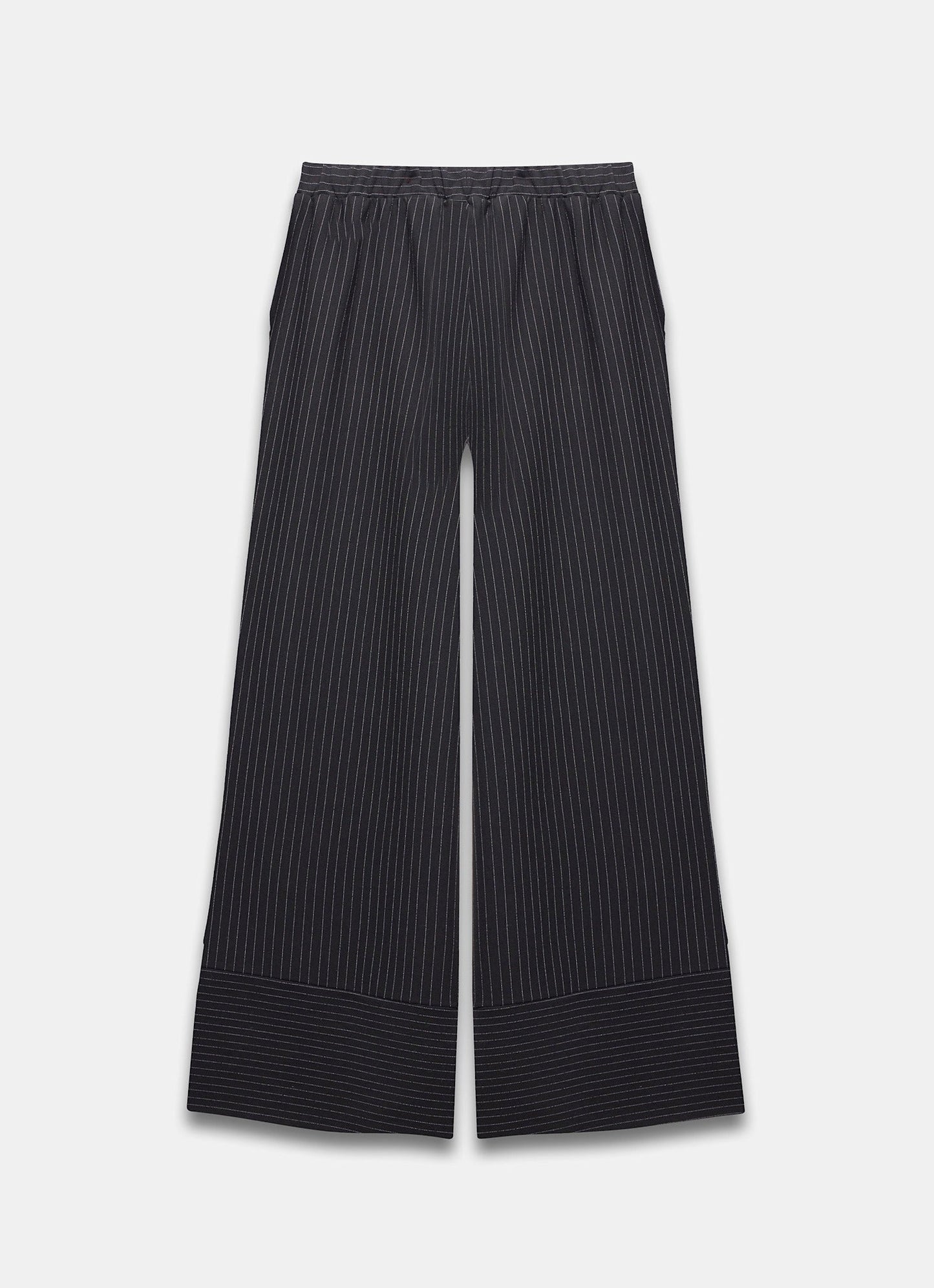 Black Pinstripe Wide Trousers