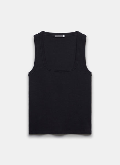 Black Scoop Neck Vest