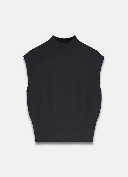 Black Sleeveless Knit Top