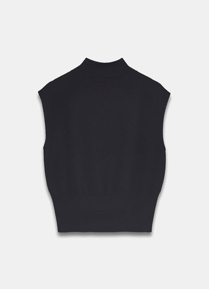 Black Sleeveless Knit Top