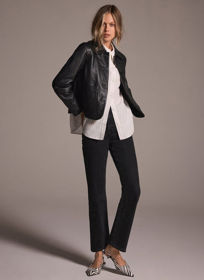 Washed Black Straight Leg Jeans