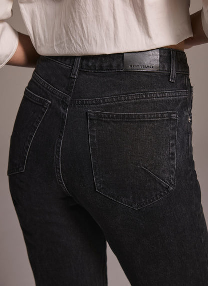 Washed Black Straight Leg Jeans