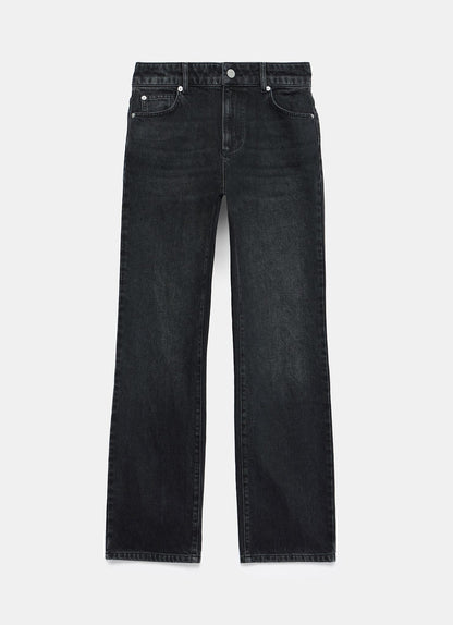 Washed Black Straight Leg Jeans