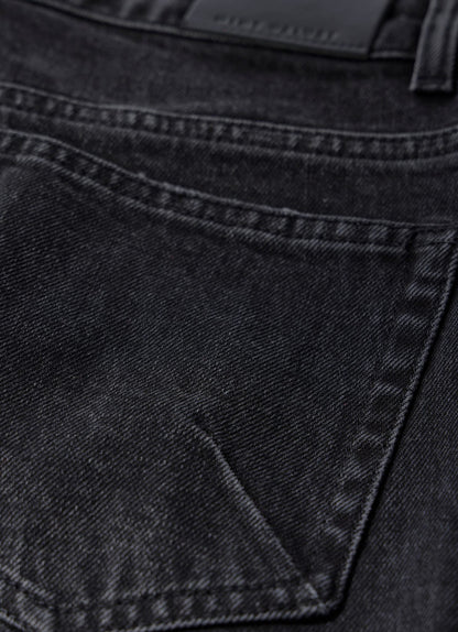 Washed Black Straight Leg Jeans