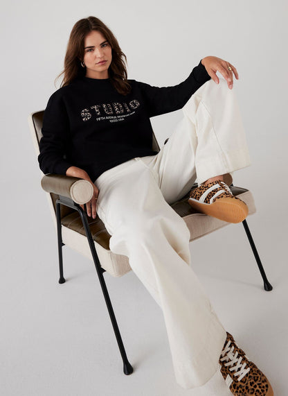 Black Studio Slogan Sweatshirt