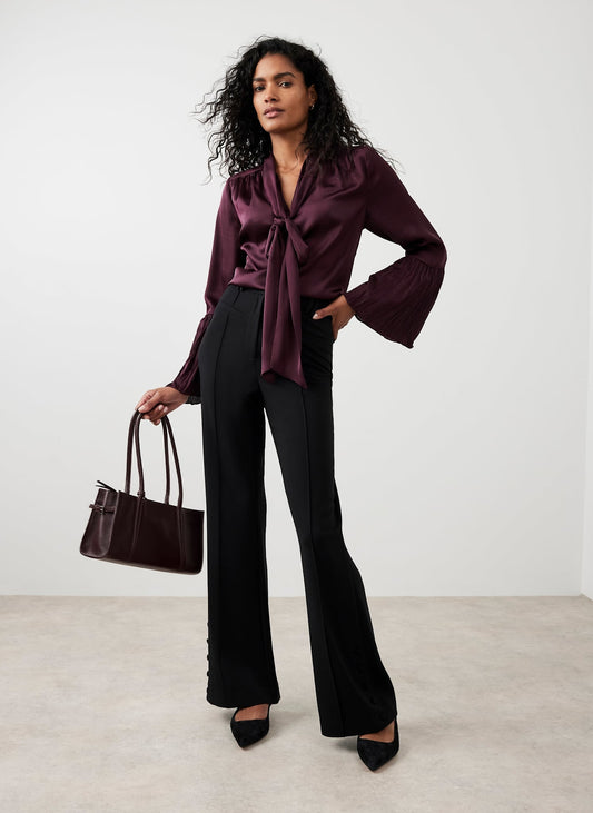 Black Tailored Bootcut Trousers