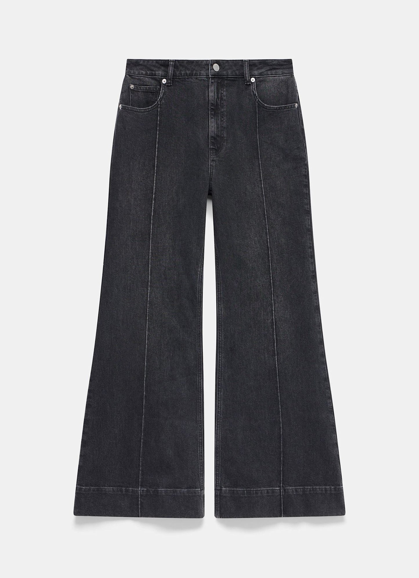 Washed Black Flared Jeans