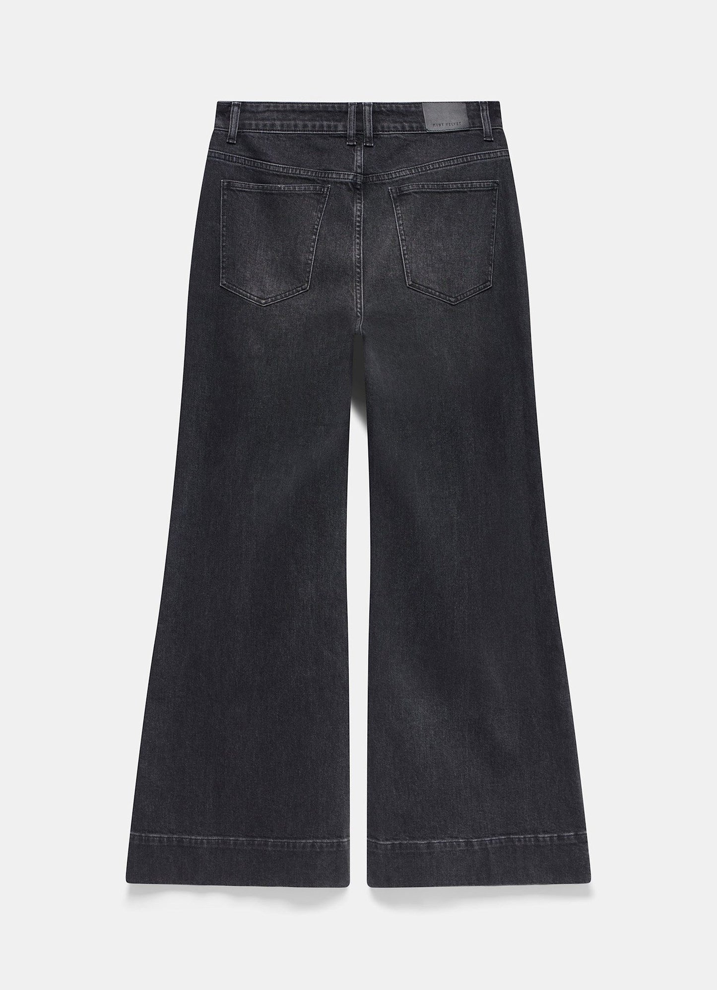 Washed Black Flared Jeans