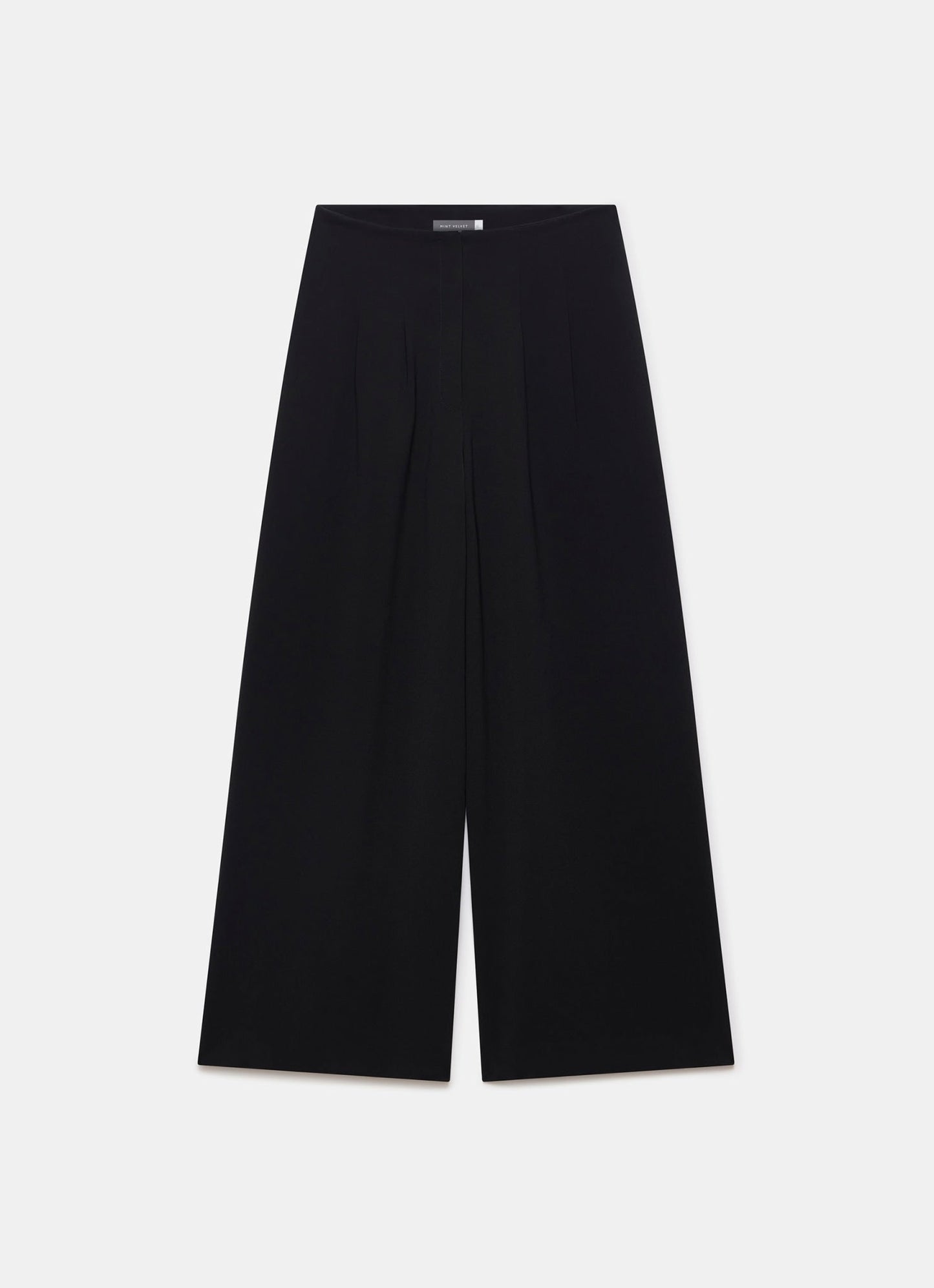 Black Wide Leg Darted Trousers