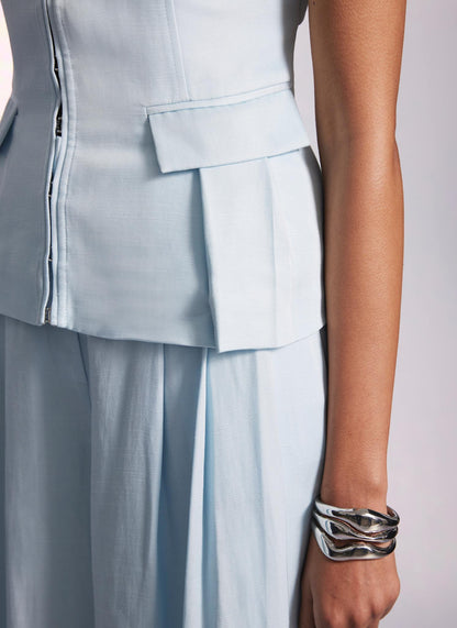 Blue Tie Back Waistcoat