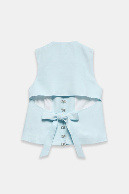 Blue Tie Back Waistcoat