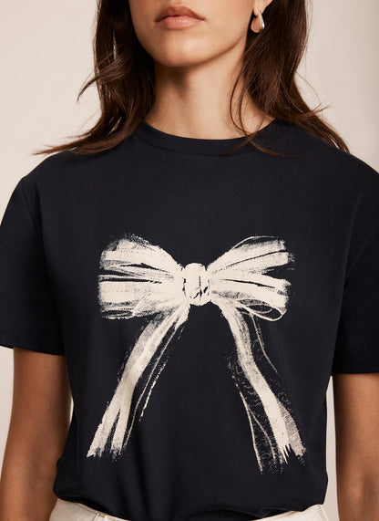 Navy Graphic Bow T-Shirt