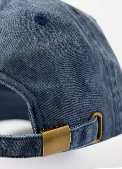 Blue Denim Slogan Cap