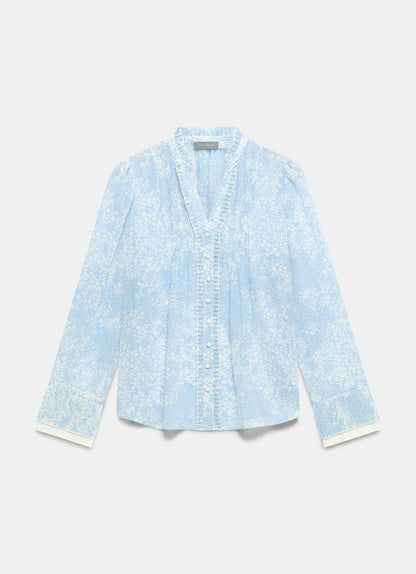 Blue Floral Print Blouse