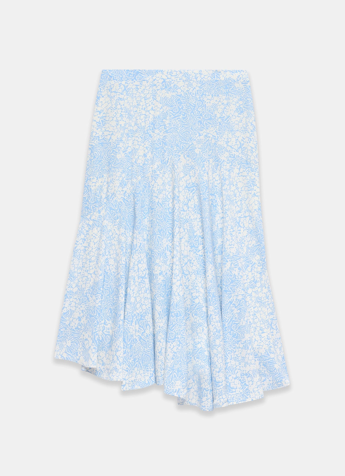 Blue Floral Print Skirt