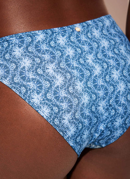 Blue Paisley Print Bikini Bottoms