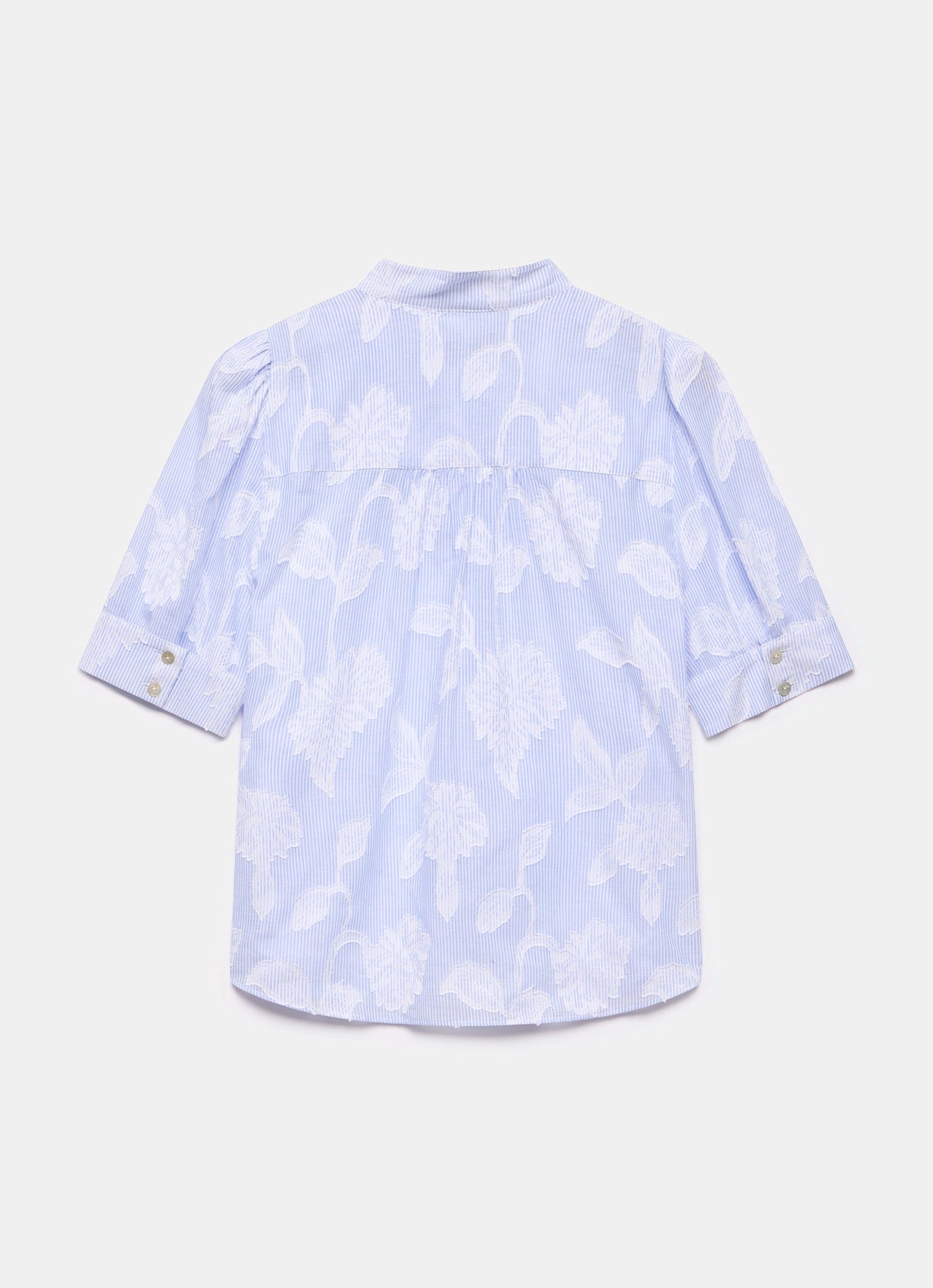 Blue Striped Floral Blouse